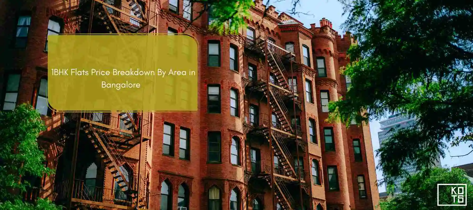 1BHK Flats price Breakdown by Area in Bangalore